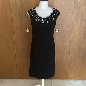 Black sleeveless dress with long back zipper